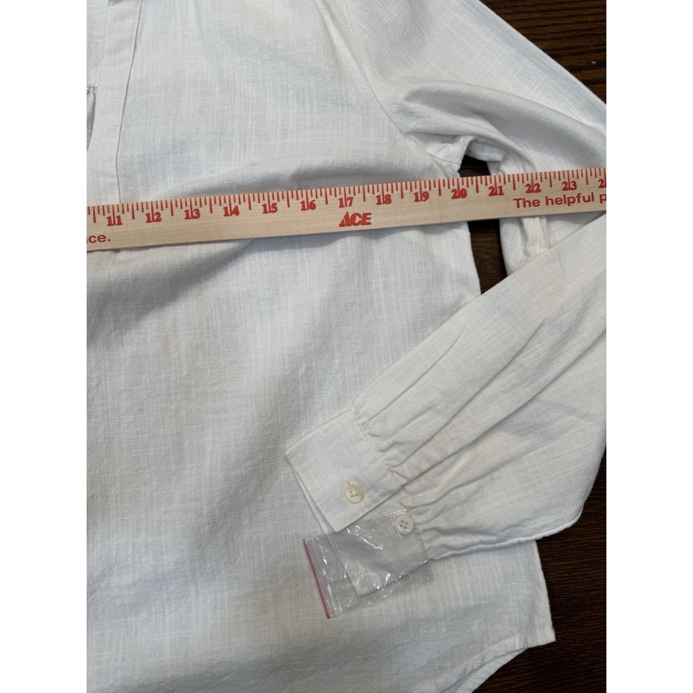 Falls Creek Women's Sz S Linen Blend Popover Top Lagenlook Boho NWOT Ivory - Picture 4 of 16